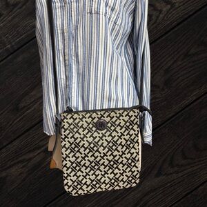 Tommy Hilfiger Crossbody Monogram Purse Bag Adjustable Strap EUC
